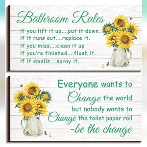 Sunflower 🌻 bathroom signs